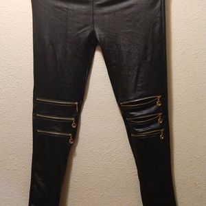 Black Leather (Pleather) Leggings